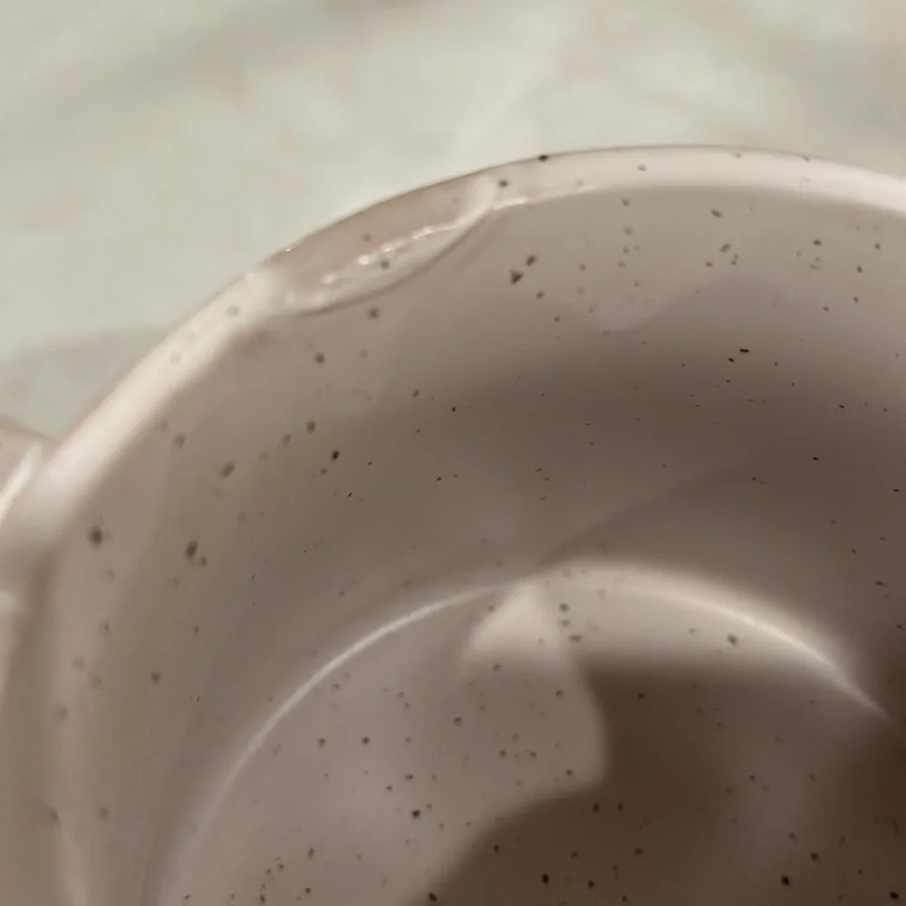 Creative Co-Op White & Black Debossed Pattern Reactive Glaze Stoneware Creamer